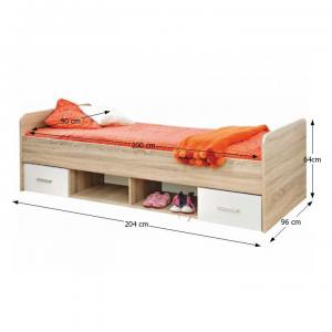 TEMPO KONDELA Emio Typ 4 90 detská posteľ s úložným priestorom dub sonoma / biela #2 small