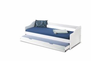 HALMAR Leonie 2 90 rozkladacia posteľ s prístelkou biely lesk