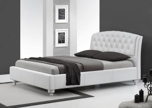 HALMAR Sofia 160 čalúnená manželská posteľ s roštom biela