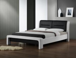 HALMAR Cassandra 120 čalúnená jednolôžková posteľ s roštom biela / čierna