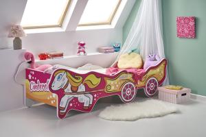 HALMAR Cinderella detská posteľ s roštom a matracom kombinácia farieb