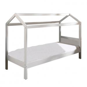 TEMPO KONDELA Impres 90 drevená jednolôžková posteľ s roštom biela #1 small