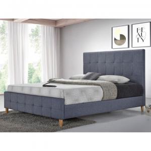 TEMPO KONDELA Balder New 160 čalúnená manželská posteľ s roštom sivá / prírodná #1 small