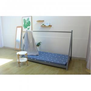 TEMPO KONDELA Grosi 90 drevená jednolôžková posteľ s roštom sivá