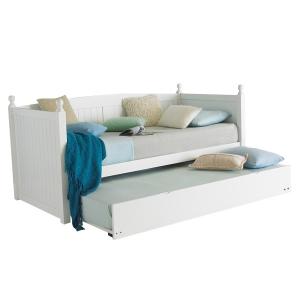 TEMPO KONDELA Glamis 90 drevená rozkladacia posteľ s prísteľkou biela #1 small