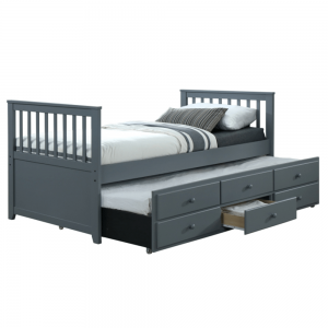 TEMPO KONDELA Austin New 90 rozkladacia posteľ s prísteľkou sivá