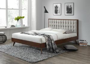 HALMAR Solomo 160 manželská posteľ s roštom orech / béžová