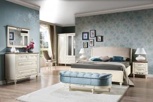 TARANKO Florencja FL-2 160 manželská posteľ vanilka / svetlohnedá (Velvet-B1 106) #1 small