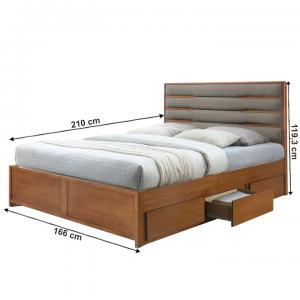 Manželská posteľ BETRA orech / béžová Tempo Kondela 160 x 200 cm #1 small